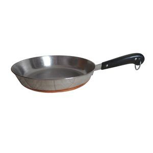 Stainless Steel Frying Pan with Black Handle
